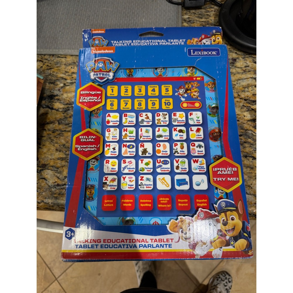 Paw Patrol Talking Educational Tablet Lexibook Bilingual English Spanish New